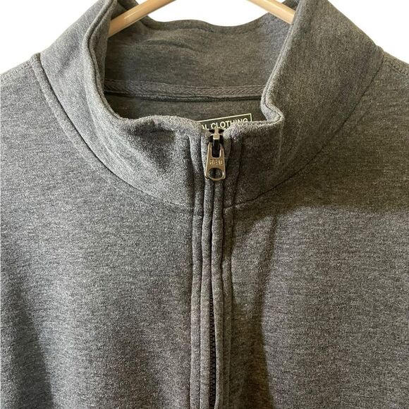 Classic Gray Zip-Up Sweater for Men - Picture 2 of 4